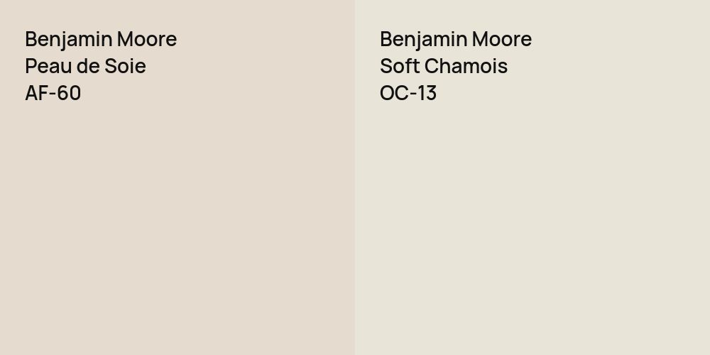 Benjamin Moore Peau de Soie vs. Benjamin Moore Soft Chamois