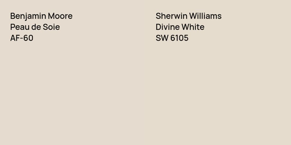 Benjamin Moore Peau de Soie vs. Sherwin Williams Divine White