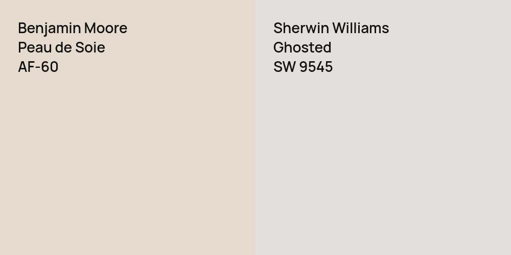 Benjamin Moore Peau de Soie vs. Sherwin Williams Ghosted