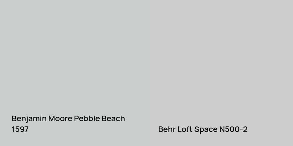 Benjamin Moore Pebble Beach vs. Behr Loft Space