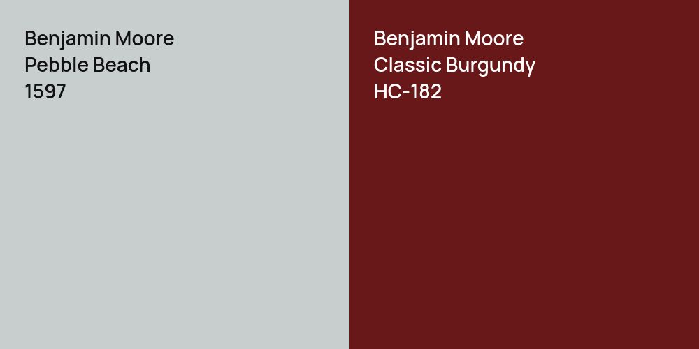 Benjamin Moore Pebble Beach vs. Benjamin Moore Classic Burgundy