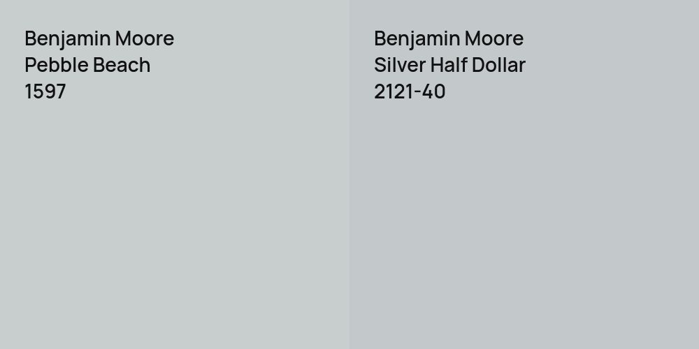 Benjamin Moore Pebble Beach vs. Benjamin Moore Silver Half Dollar