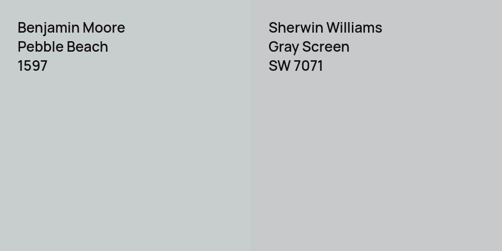 Benjamin Moore Pebble Beach vs. Sherwin Williams Gray Screen