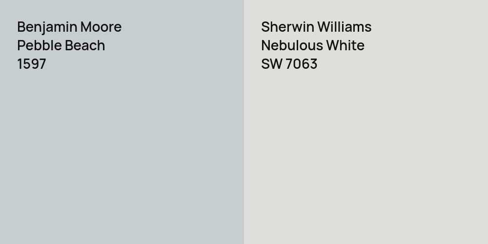 Benjamin Moore Pebble Beach vs. Sherwin Williams Nebulous White