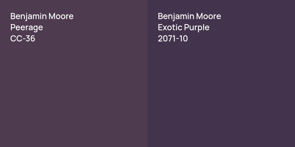 Benjamin Moore Peerage vs. Benjamin Moore Exotic Purple