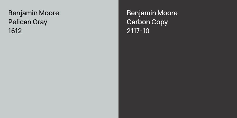 Benjamin Moore Pelican Gray vs. Benjamin Moore Carbon Copy