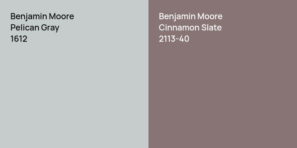 Benjamin Moore Pelican Gray vs. Benjamin Moore Cinnamon Slate