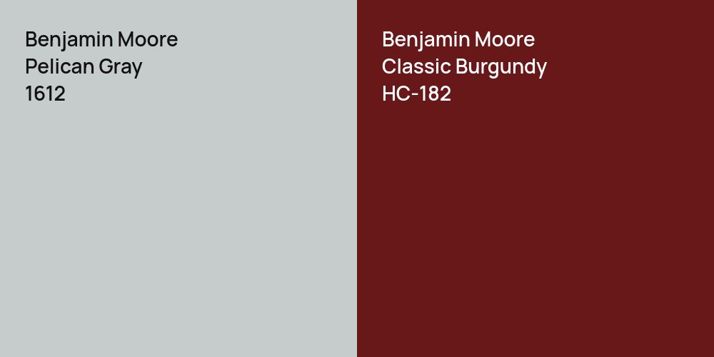 Benjamin Moore Pelican Gray vs. Benjamin Moore Classic Burgundy