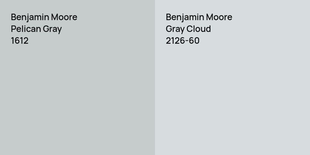 Benjamin Moore Pelican Gray vs. Benjamin Moore Gray Cloud