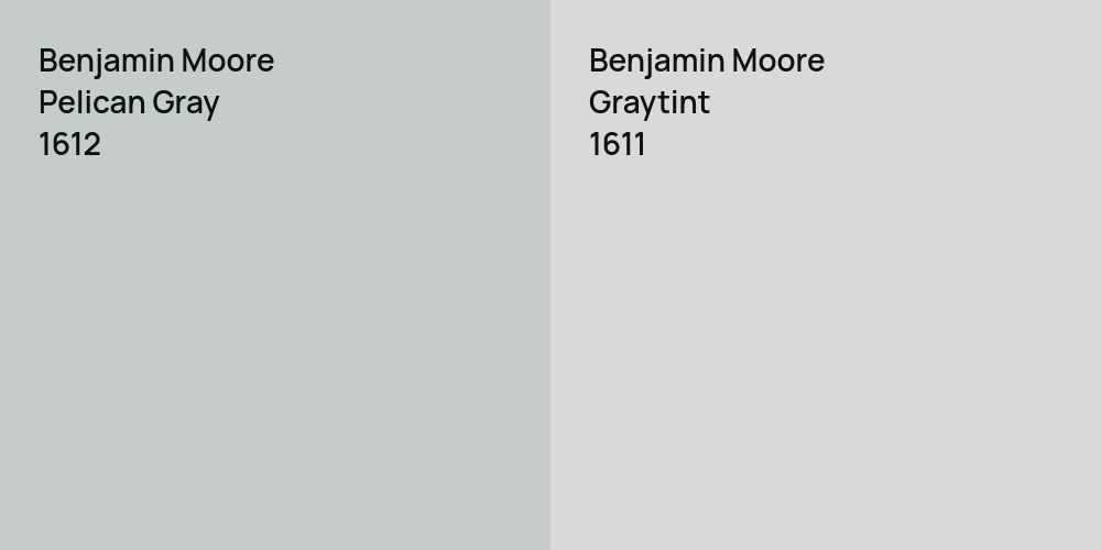 Benjamin Moore Pelican Gray vs. Benjamin Moore Graytint