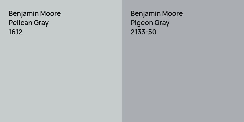 Benjamin Moore Pelican Gray vs. Benjamin Moore Pigeon Gray