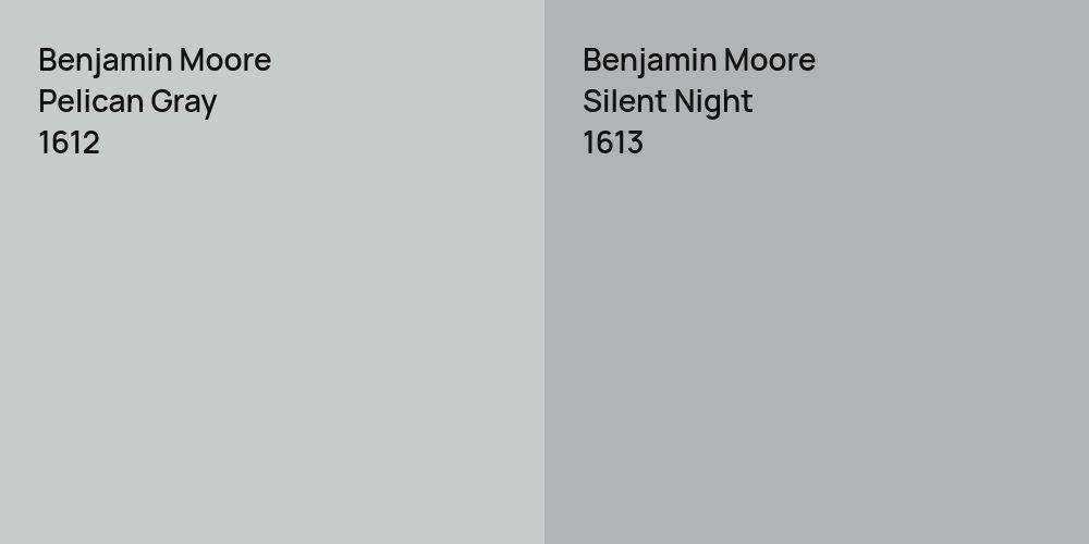 Benjamin Moore Pelican Gray vs. Benjamin Moore Silent Night