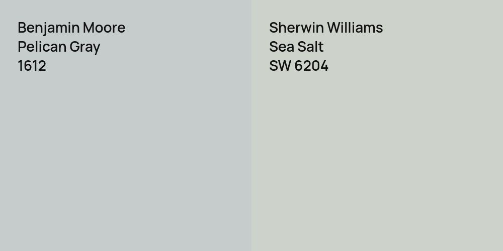 Benjamin Moore Pelican Gray vs. Sherwin Williams Sea Salt