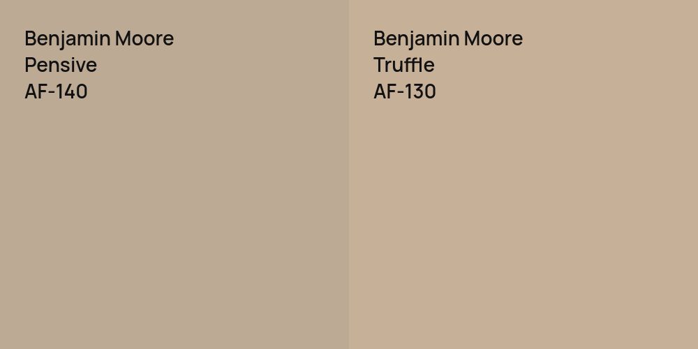 Benjamin Moore Pensive vs. Benjamin Moore Truffle