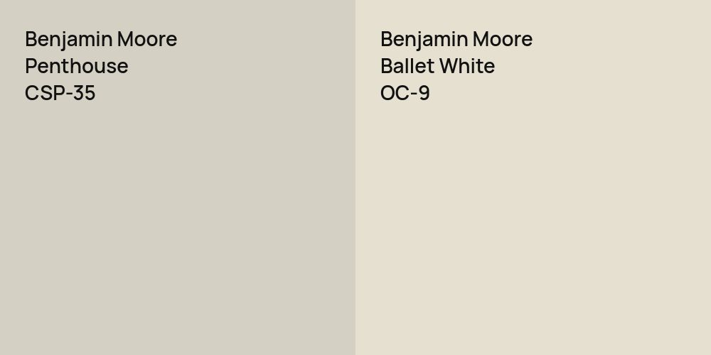 Benjamin Moore Penthouse vs. Benjamin Moore Ballet White