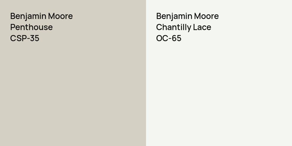 Benjamin Moore Penthouse vs. Benjamin Moore Chantilly Lace