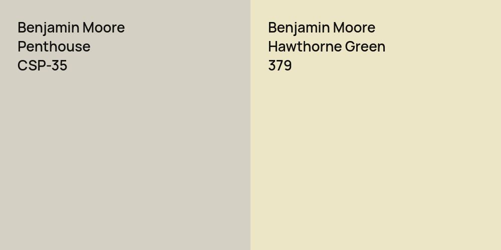 Benjamin Moore Penthouse vs. Benjamin Moore Hawthorne Green