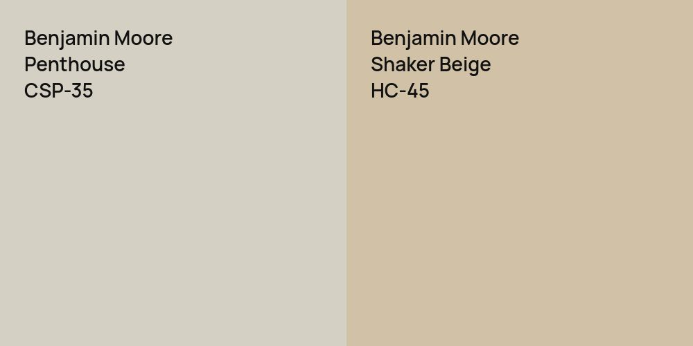 Benjamin Moore Penthouse vs. Benjamin Moore Shaker Beige