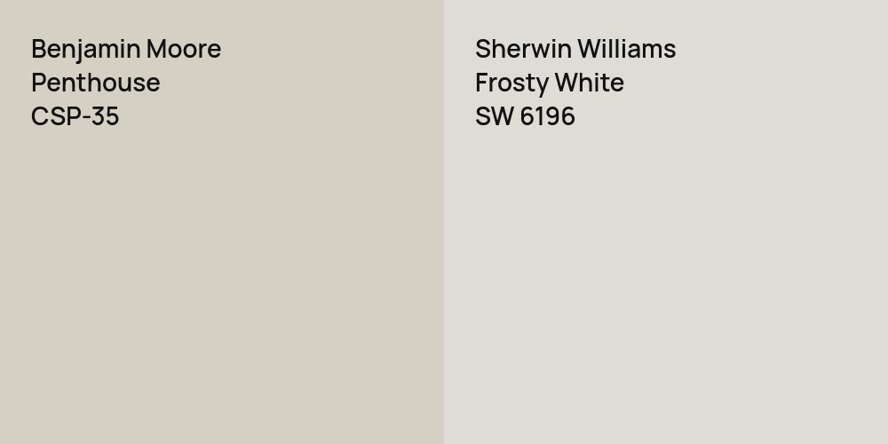 Benjamin Moore Penthouse vs. Sherwin Williams Frosty White