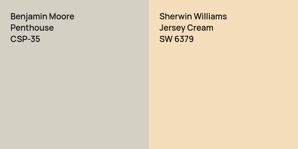 Benjamin Moore Penthouse vs. Sherwin Williams Jersey Cream