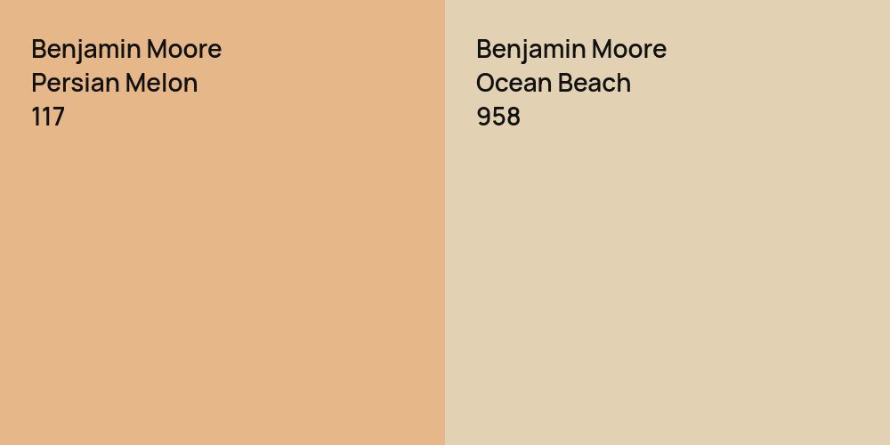 Benjamin Moore Persian Melon vs. Benjamin Moore Ocean Beach