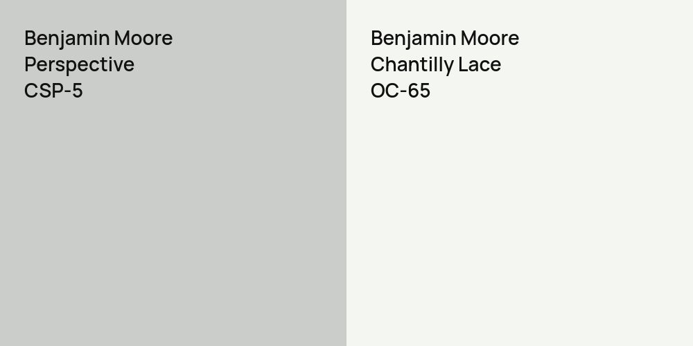 Benjamin Moore Perspective vs. Benjamin Moore Chantilly Lace