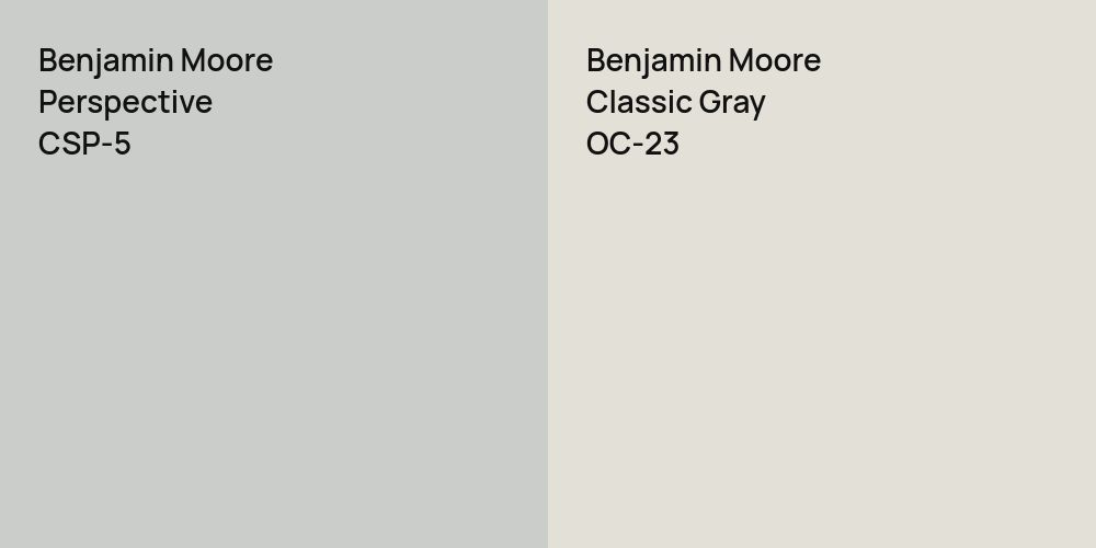 Benjamin Moore Perspective vs. Benjamin Moore Classic Gray