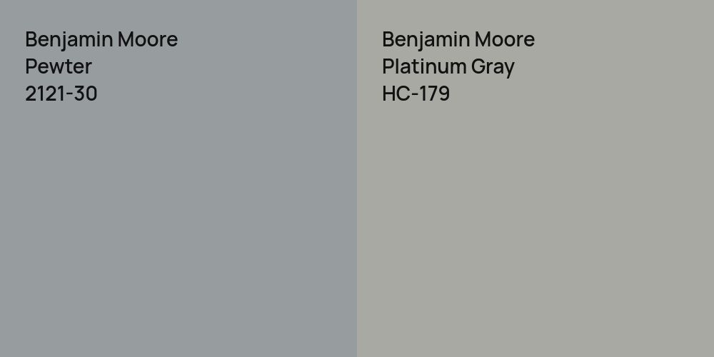 Benjamin Moore Pewter vs. Benjamin Moore Platinum Gray