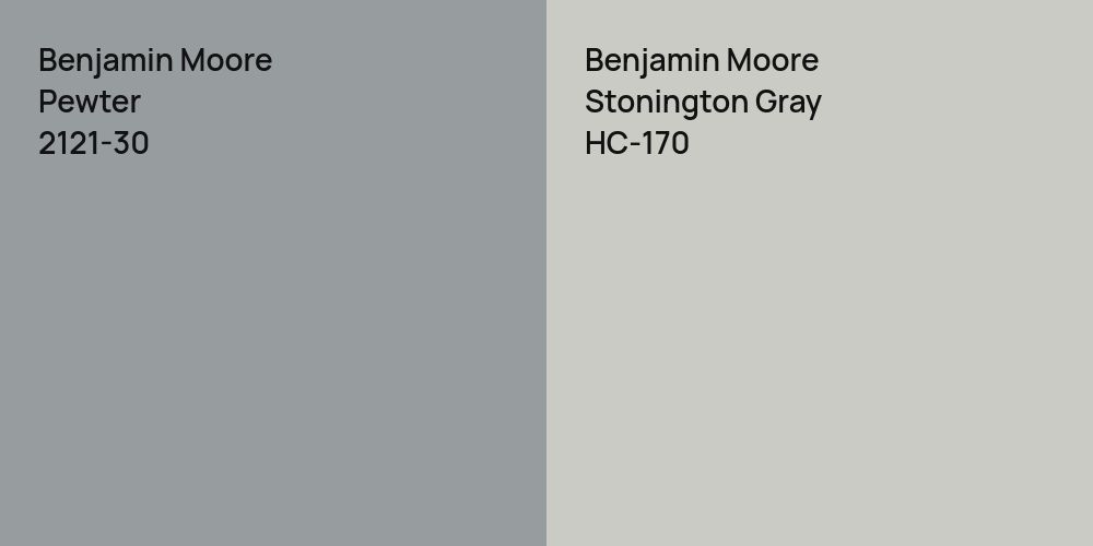 Benjamin Moore Pewter vs. Benjamin Moore Stonington Gray