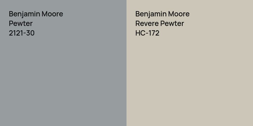 Benjamin Moore Pewter vs. Benjamin Moore Revere Pewter