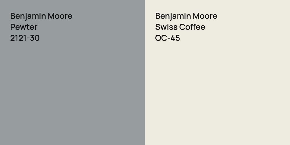 Benjamin Moore Pewter vs. Benjamin Moore Swiss Coffee