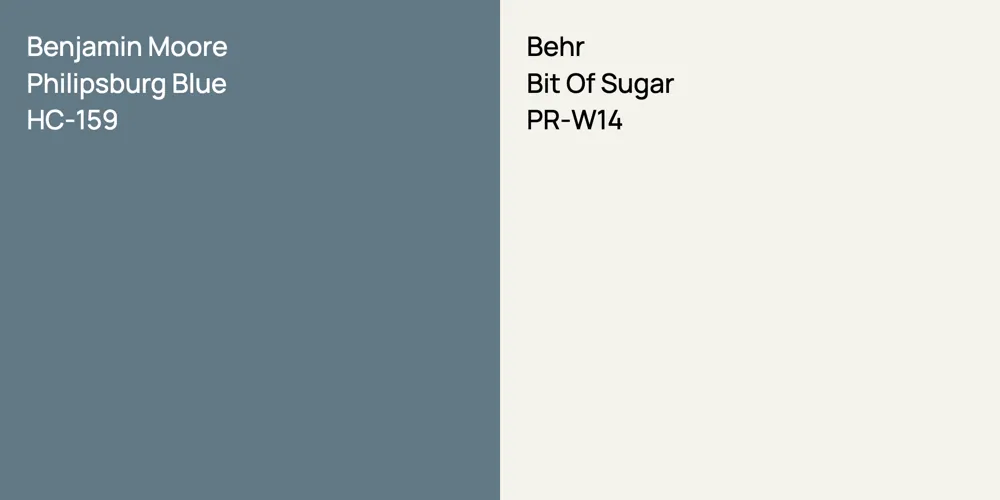 Benjamin Moore Philipsburg Blue vs. Behr Bit Of Sugar