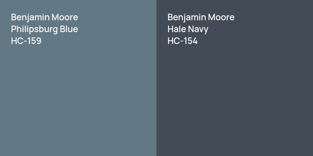 Benjamin Moore Philipsburg Blue vs. Benjamin Moore Hale Navy