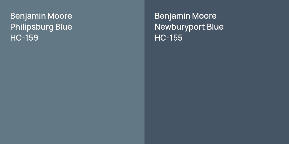 Benjamin Moore Philipsburg Blue vs. Benjamin Moore Newburyport Blue