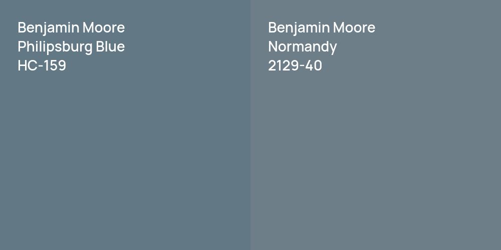 Benjamin Moore Philipsburg Blue vs. Benjamin Moore Normandy