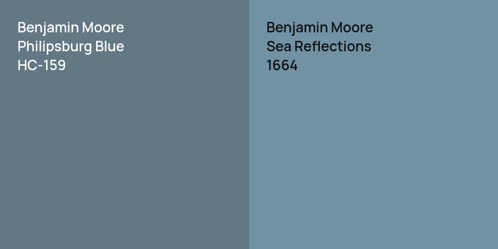 Benjamin Moore Philipsburg Blue vs. Benjamin Moore Sea Reflections