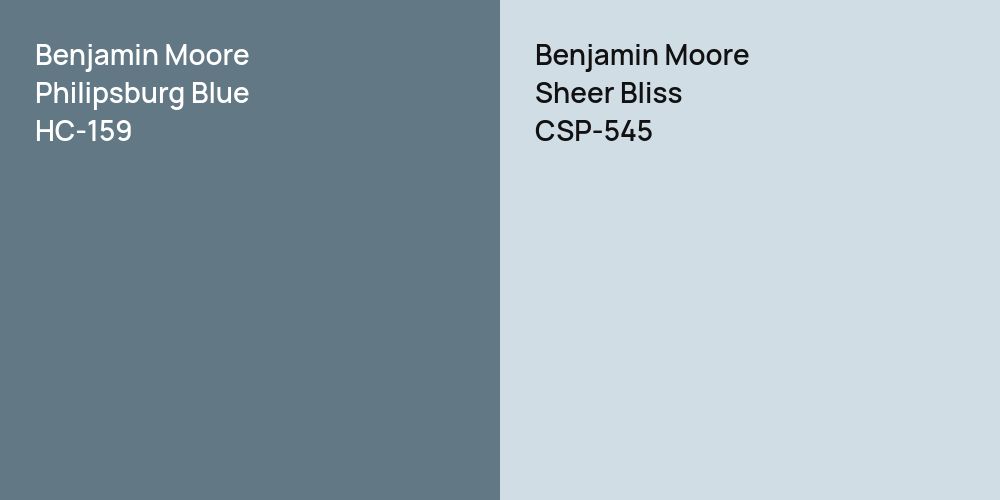 Benjamin Moore Philipsburg Blue vs. Benjamin Moore Sheer Bliss