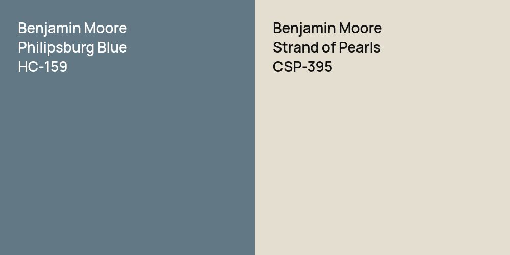 Benjamin Moore Philipsburg Blue vs. Benjamin Moore Strand of Pearls