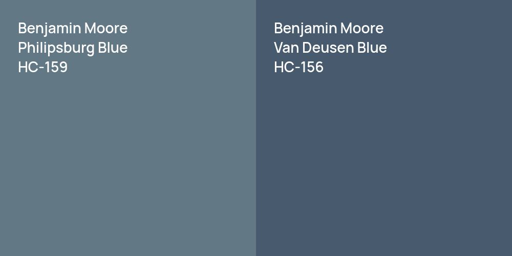 Benjamin Moore Philipsburg Blue vs. Benjamin Moore Van Deusen Blue