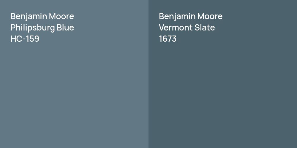 Benjamin Moore Philipsburg Blue vs. Benjamin Moore Vermont Slate