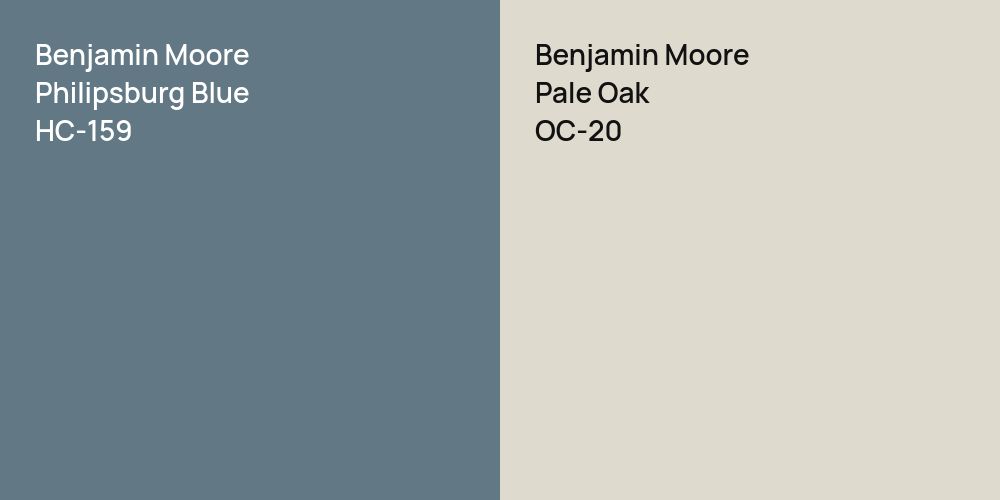 Benjamin Moore Philipsburg Blue vs. Benjamin Moore Pale Oak