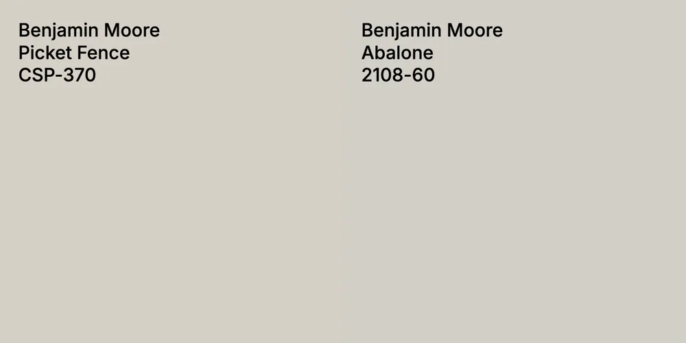 Benjamin Moore Picket Fence vs. Benjamin Moore Abalone