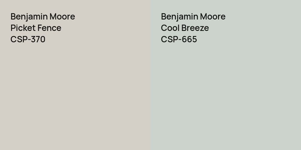 Benjamin Moore Picket Fence vs. Benjamin Moore Cool Breeze