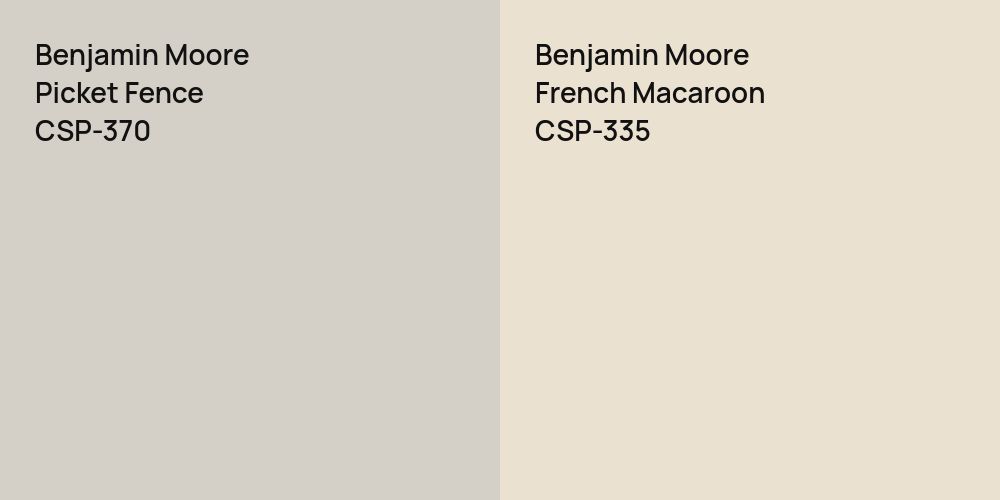 Benjamin Moore Picket Fence vs. Benjamin Moore French Macaroon