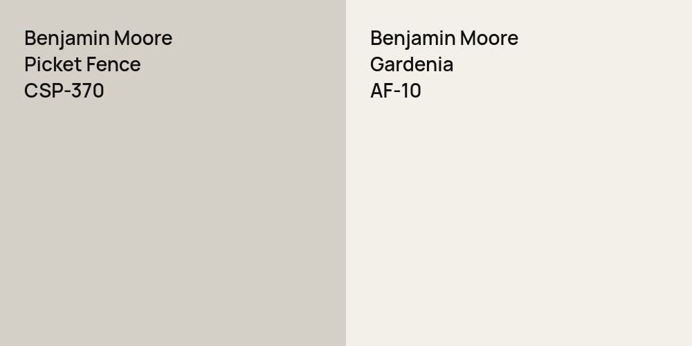 Benjamin Moore Picket Fence vs. Benjamin Moore Gardenia