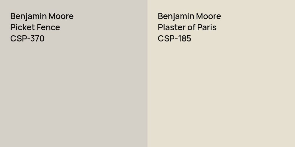 Benjamin Moore Picket Fence vs. Benjamin Moore Plaster of Paris