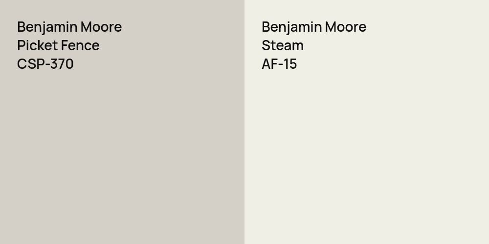 Benjamin Moore Picket Fence vs. Benjamin Moore Steam