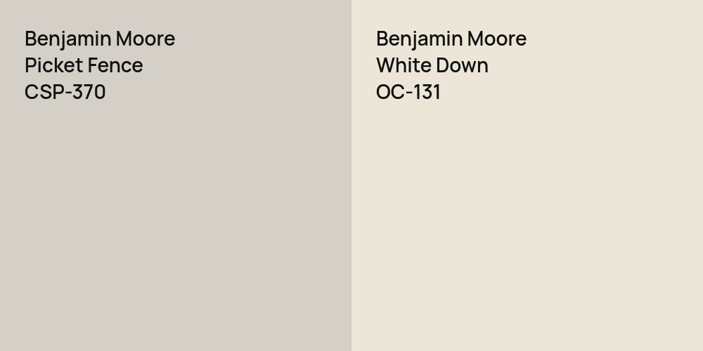 Benjamin Moore Picket Fence vs. Benjamin Moore White Down