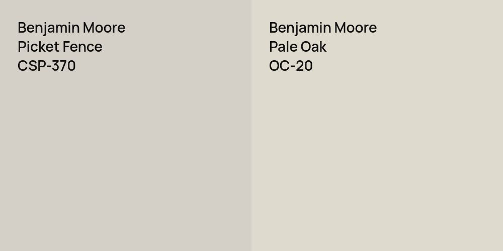 Benjamin Moore Picket Fence vs. Benjamin Moore Pale Oak