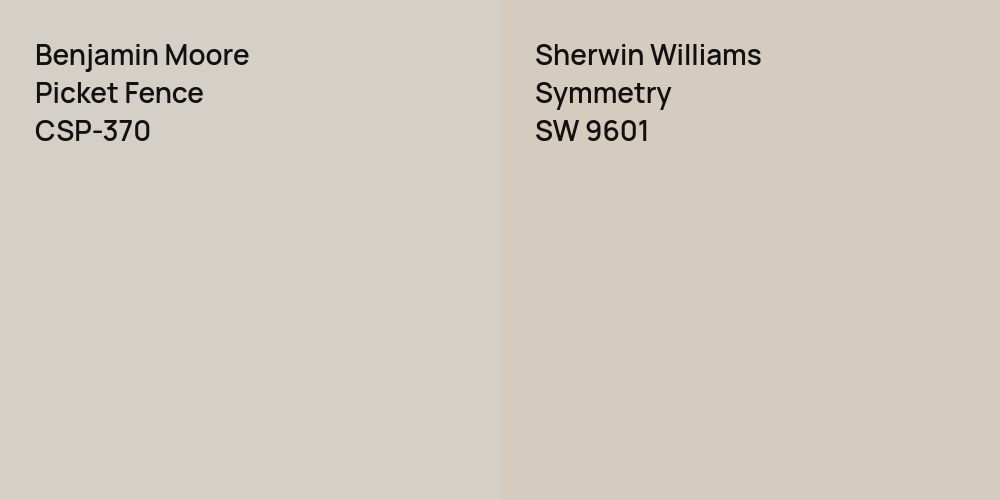 Benjamin Moore Picket Fence vs. Sherwin Williams Symmetry